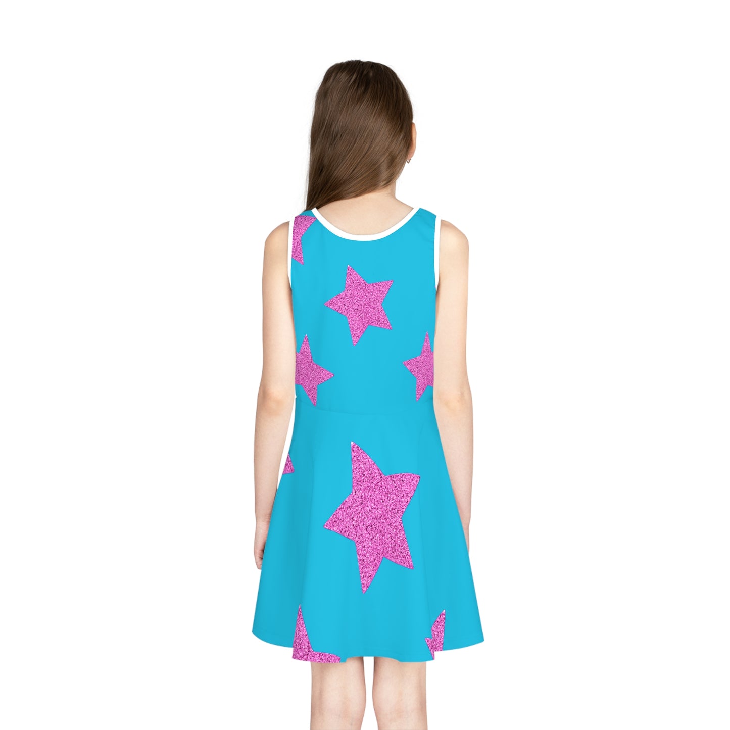 Estrellas Rosas - Vestido de verano sin mangas niña Inovax