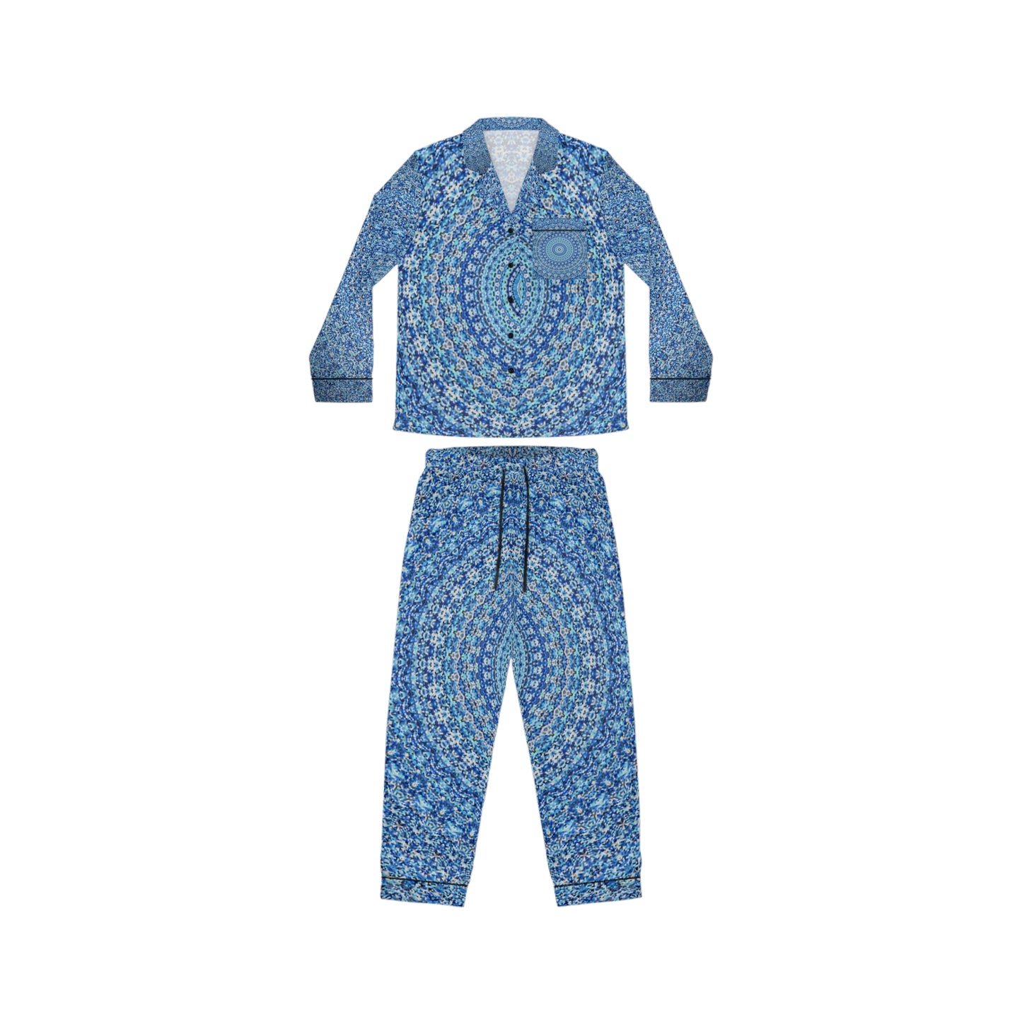 Mandala Bleu - Pyjama Satin Femme Inovax