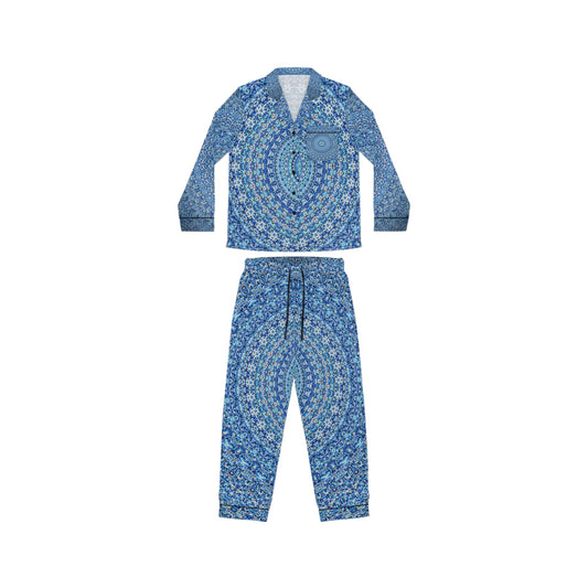 Blue Mandala - Inovax Women's Satin Pajamas