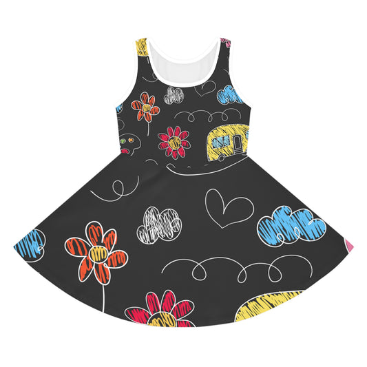 Aire de jeux pour enfants Doodle - Robe d'été sans manches pour fille Inovax