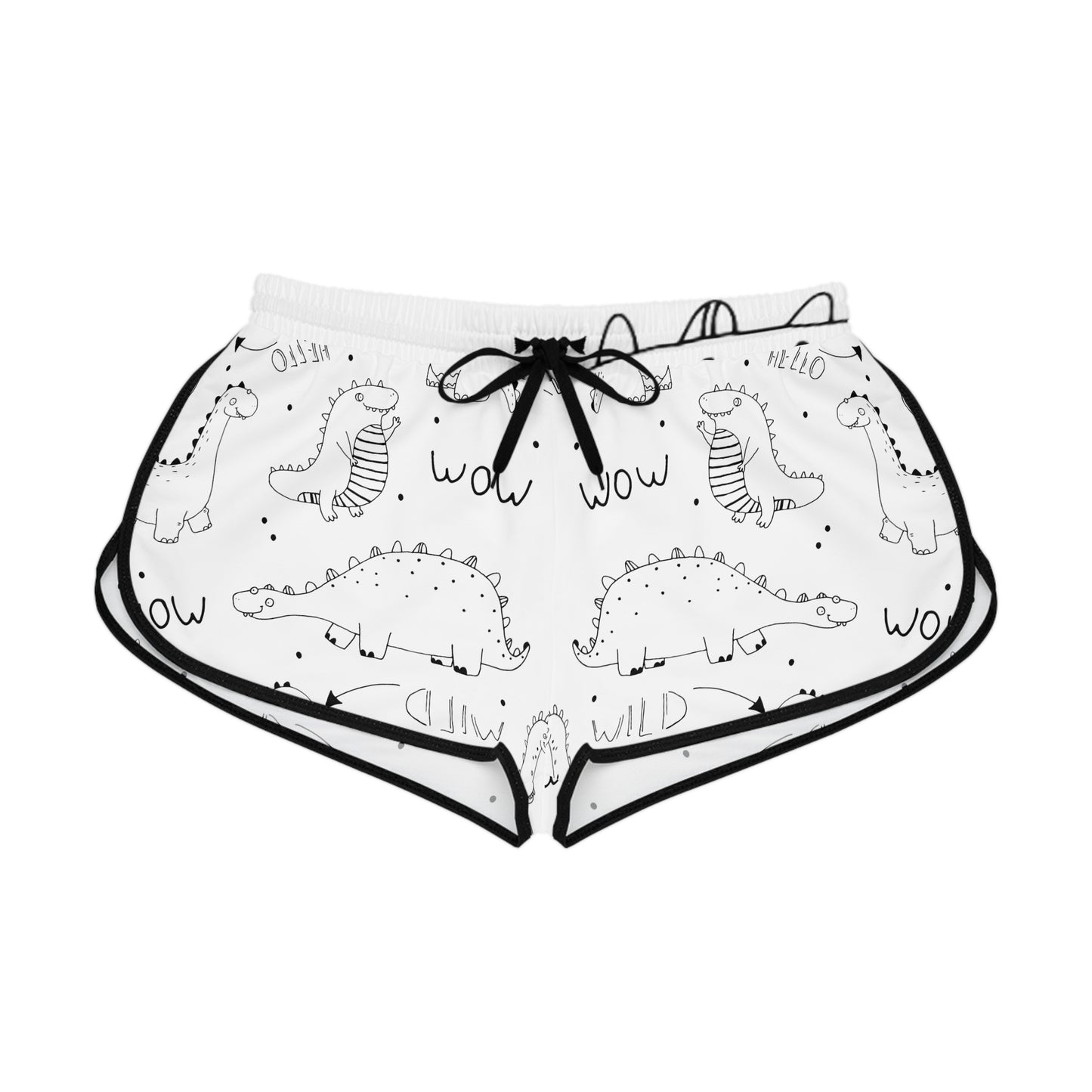 Doodle Dinosours - Pantalones cortos relajados para mujer Inovax