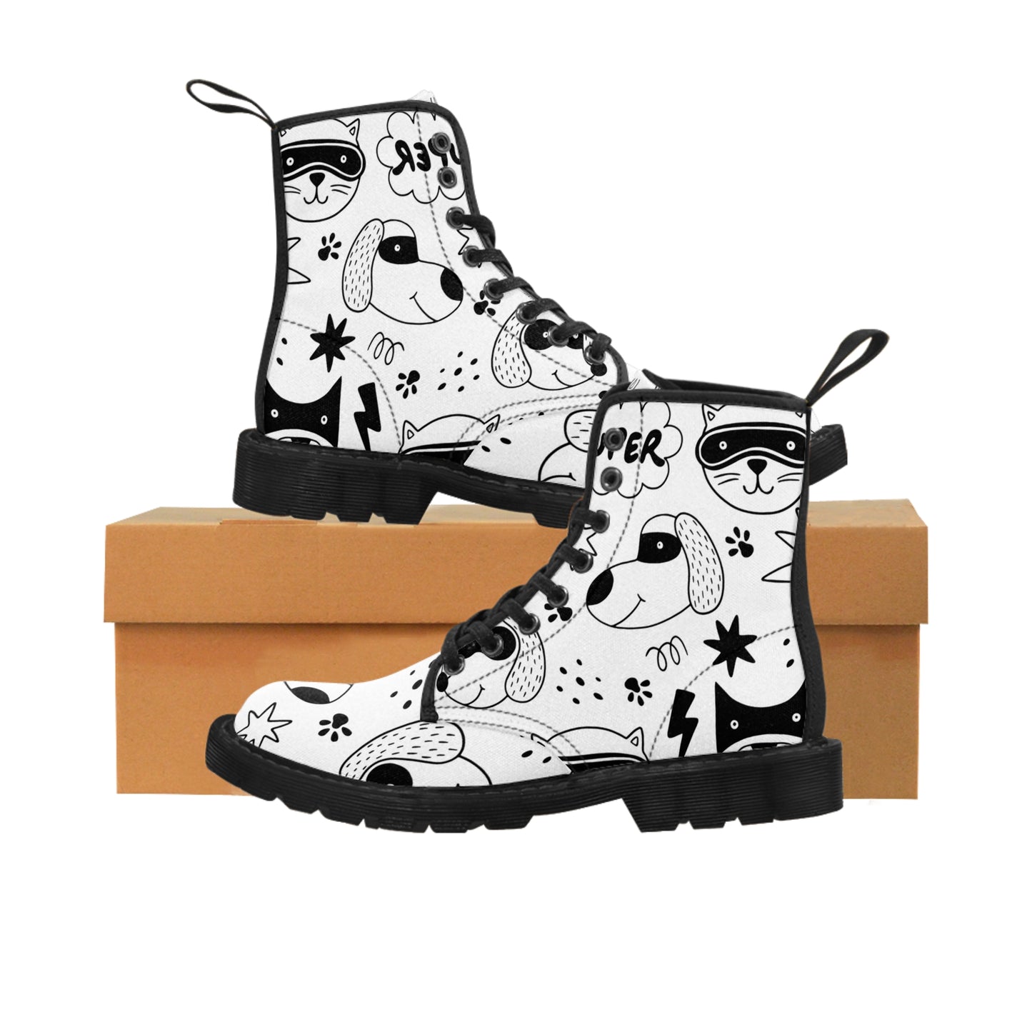 Doodle Dogs &amp; Cats - Botas de lona para mujer Inovax