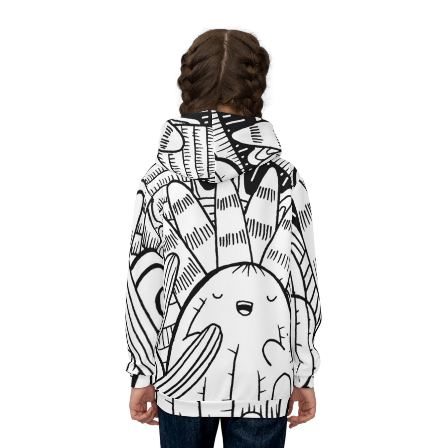 Doodle Cactus - Sudadera con capucha infantil Inovax