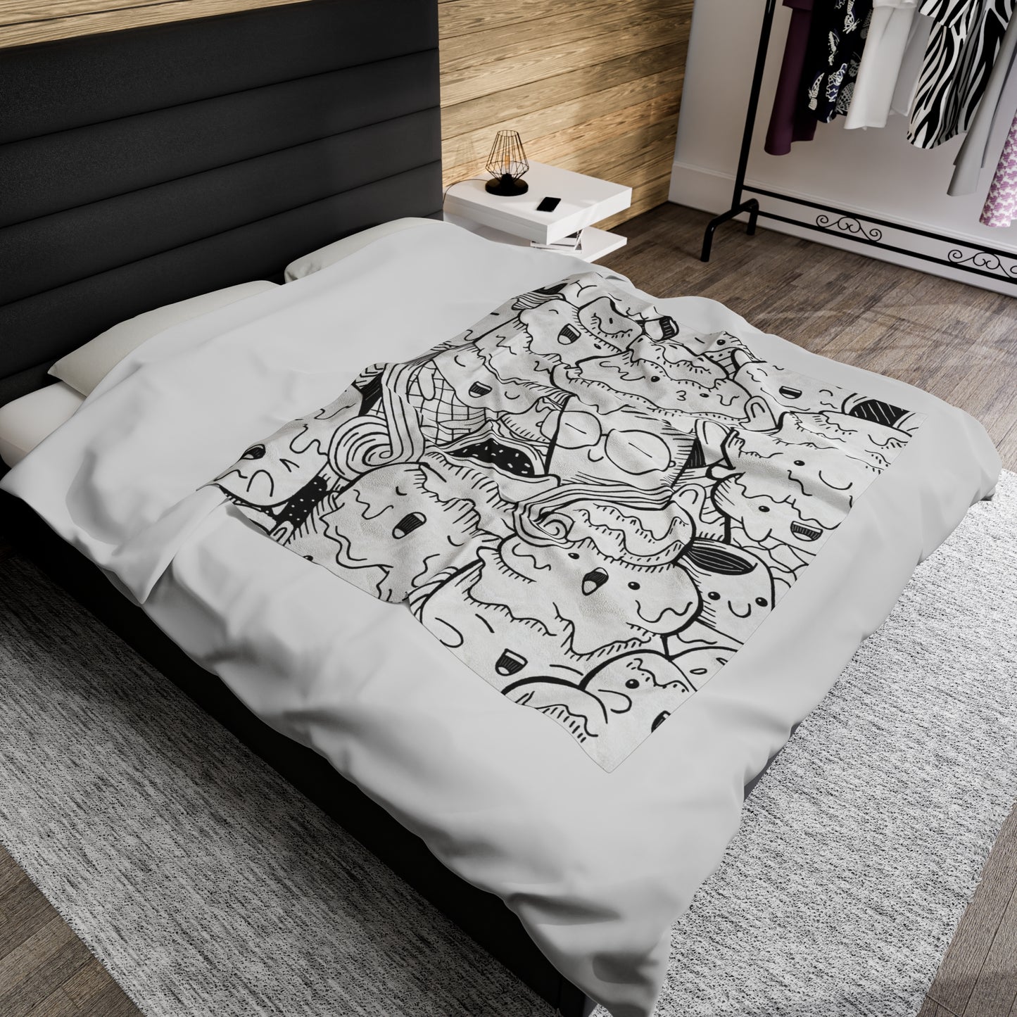 Doodle Icecream - Inovax Velveteen Plush Blanket