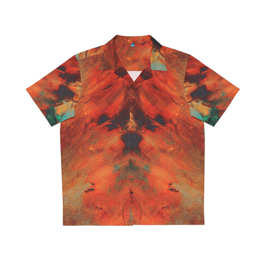 Color naranja - Camisa hawaiana para hombre Inovax