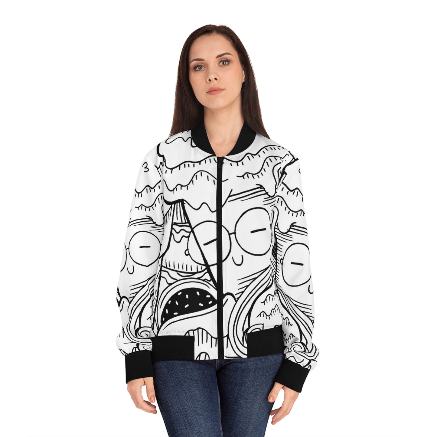 Doodle Icecream - Chaqueta bomber para mujer Inovax