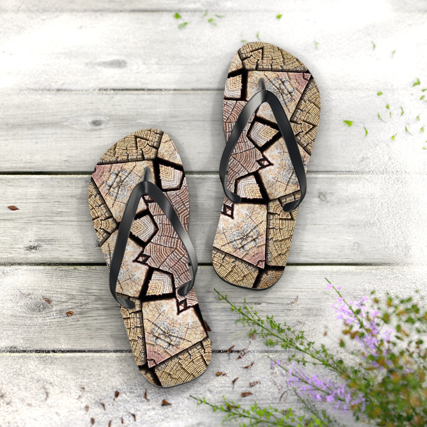 Brown Mandala - Inovax Flip Flops