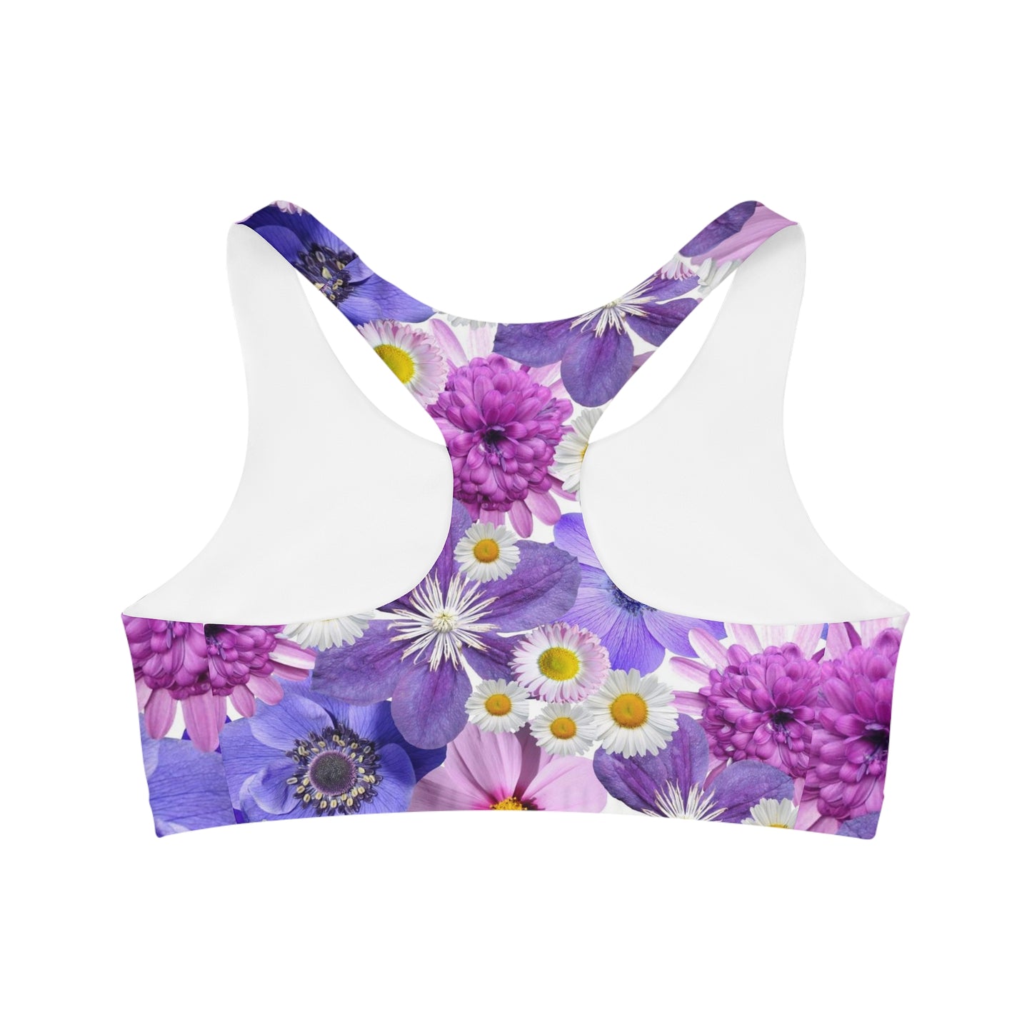 Purple Flowers - Inovax Seamless Sports Bra