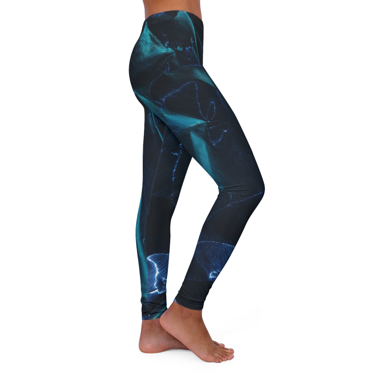 Azul Metálico - Leggings de spandex para mujer Inovax