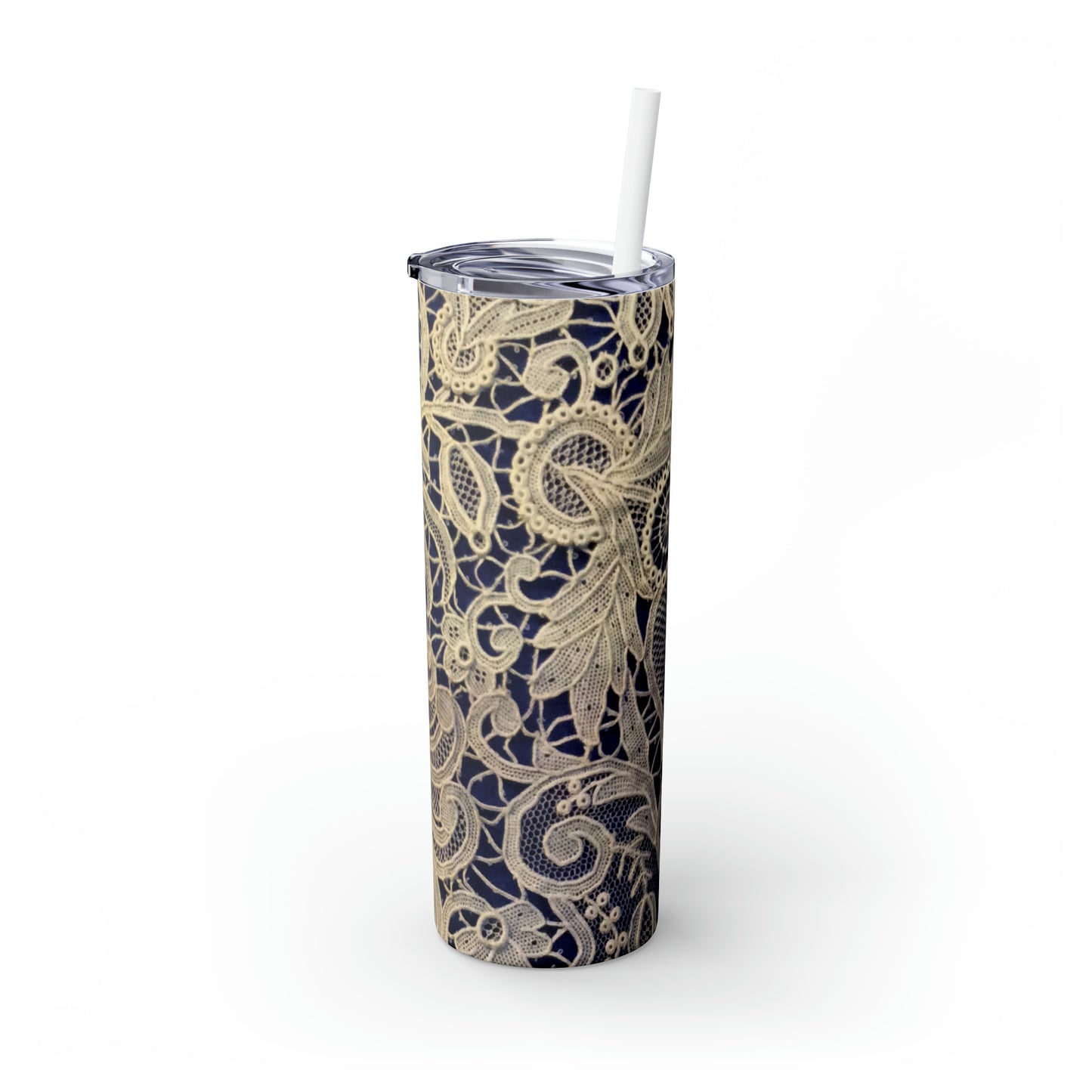 Doré et bleu - Inovax Maars® Skinny Tumbler avec paille 20oz