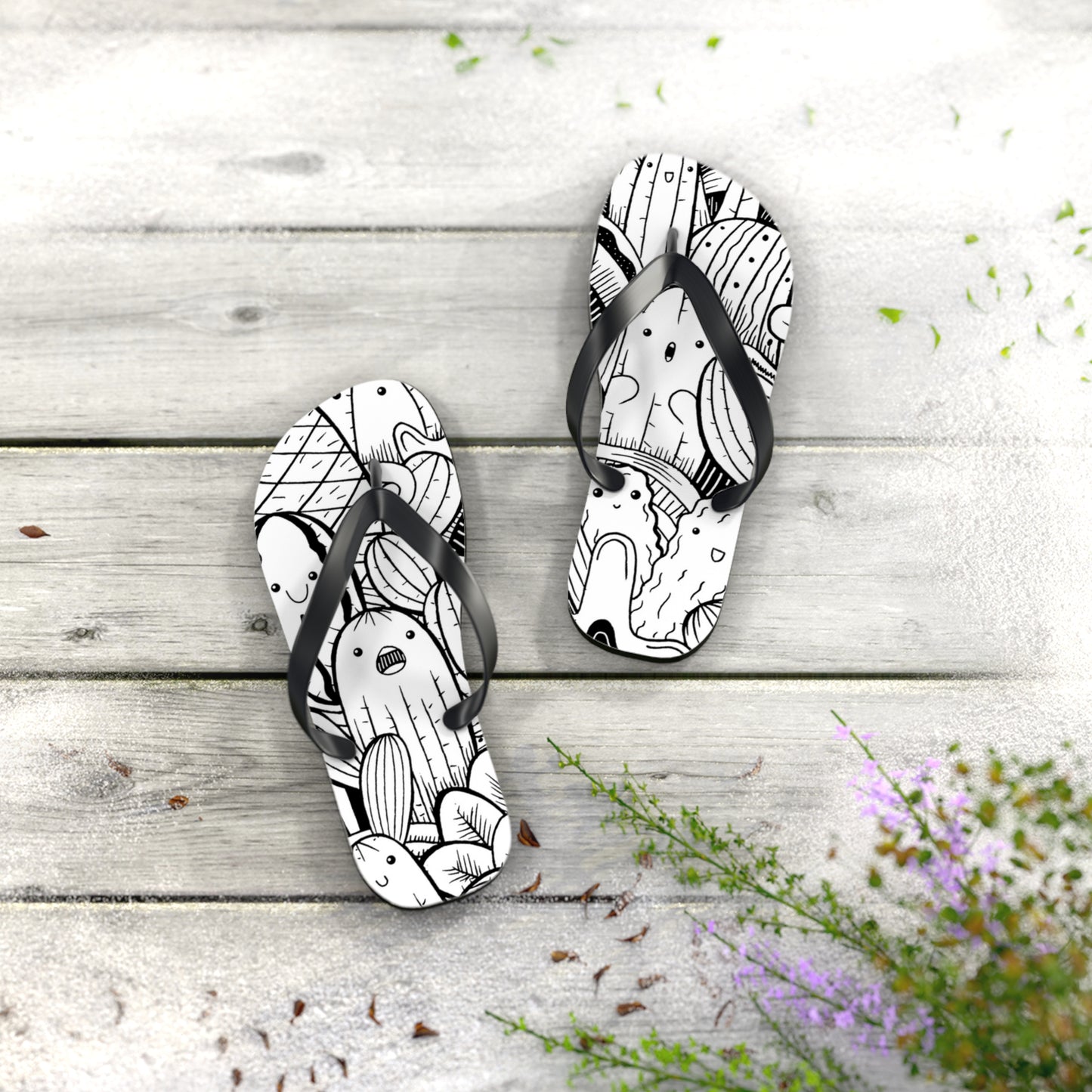 Doodle Cactus - Inovax Flip Flops