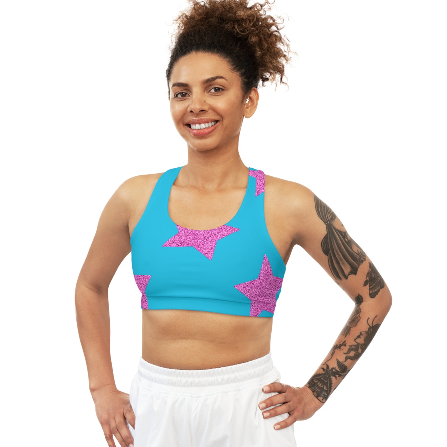 Pink Stars - Soutien-gorge de sport sans couture Inovax