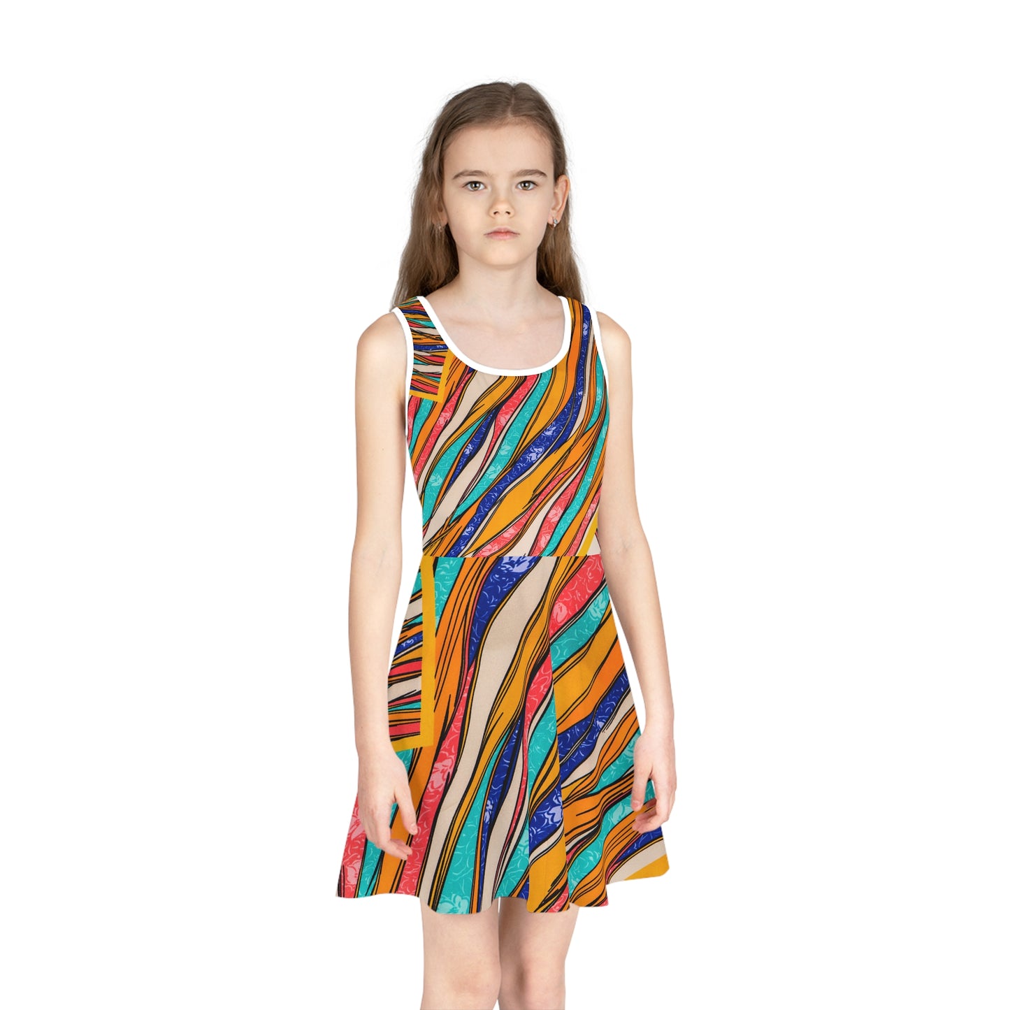 Color Brushstroke - Inovax Girl's Sleeveless Sundress