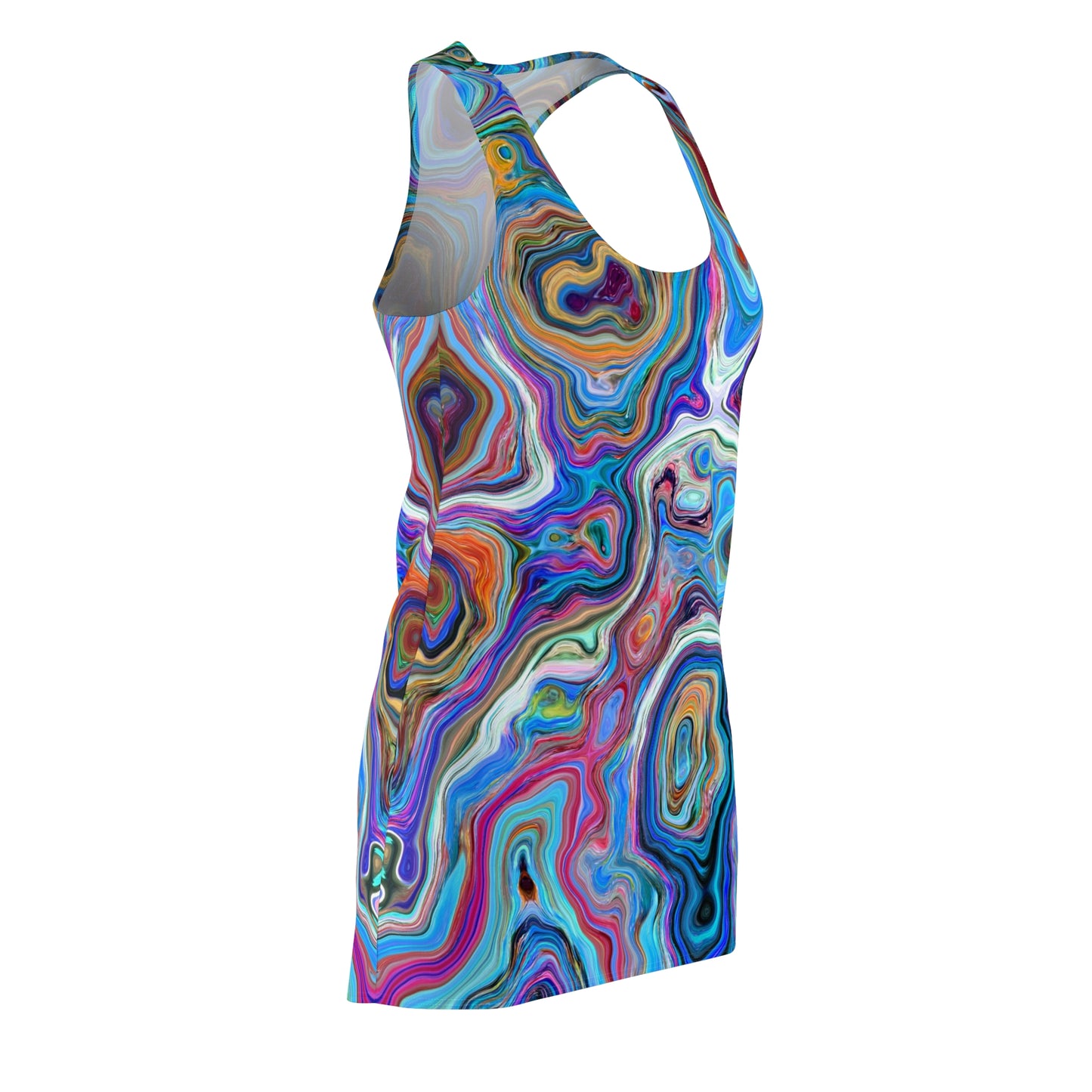 Trippy Liquid - Vestido con espalda cruzada cortado y cosido para mujer Inovax