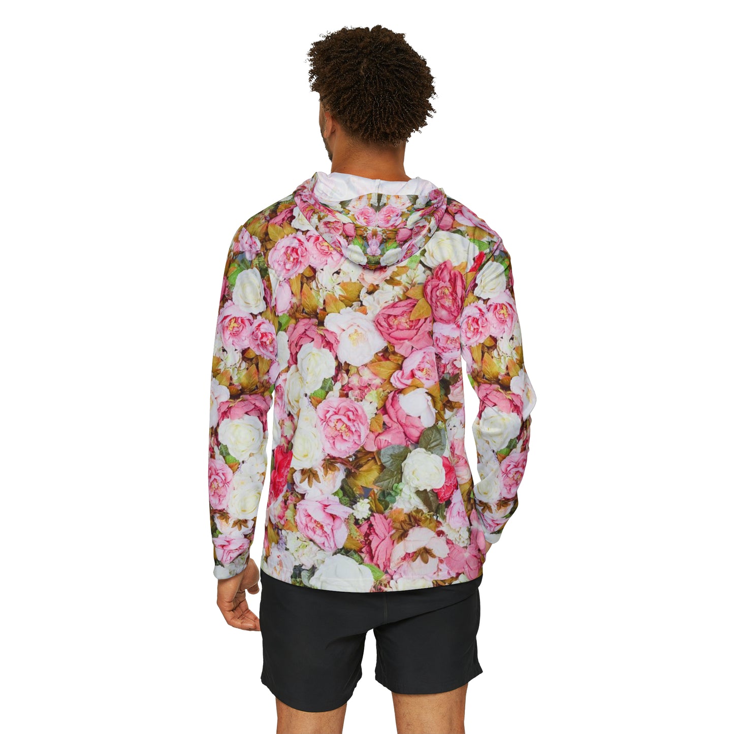 Pink Flowers - Sudadera con capucha deportiva de calentamiento para hombre