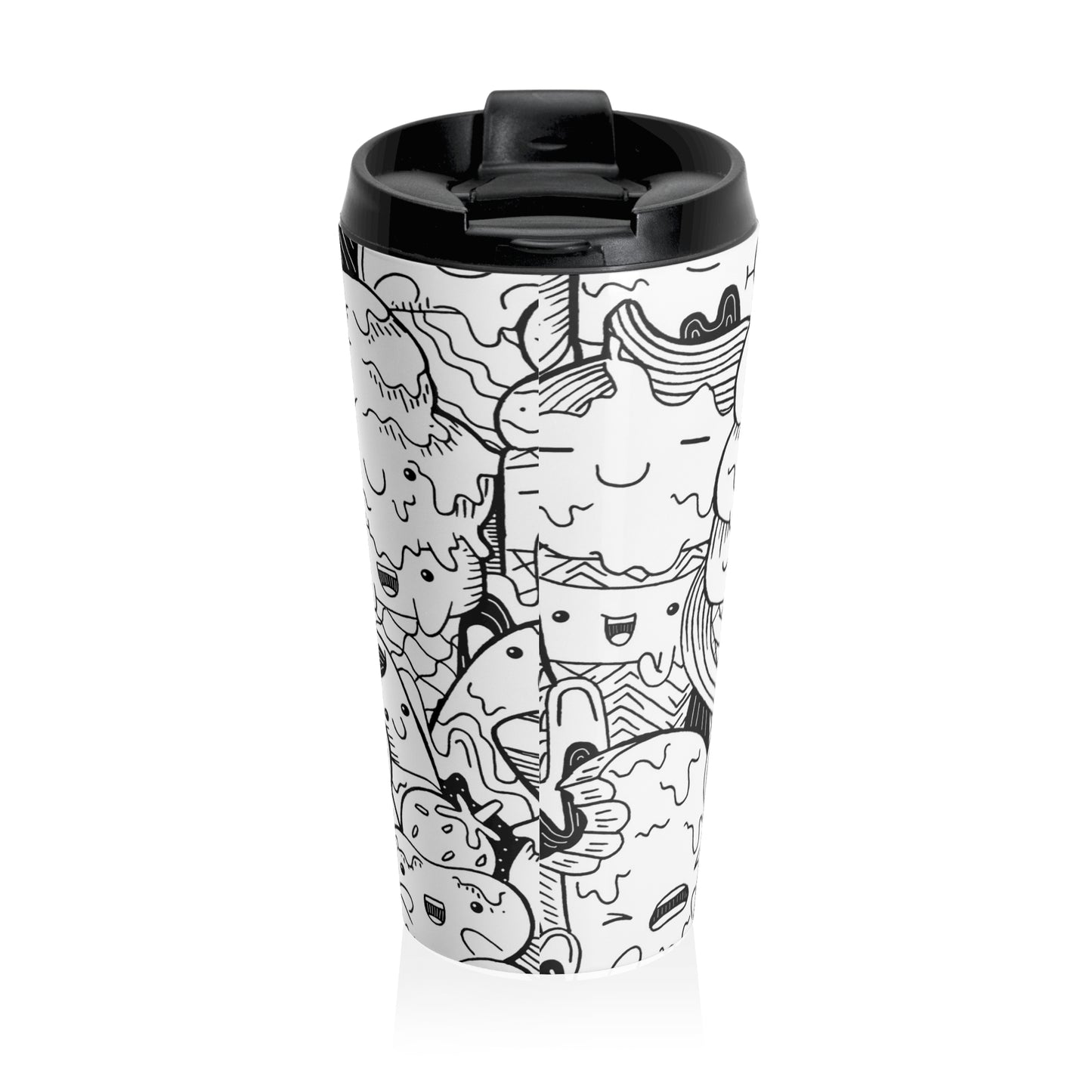 Doodle Icecream - Tasse de voyage en acier inoxydable Inovax