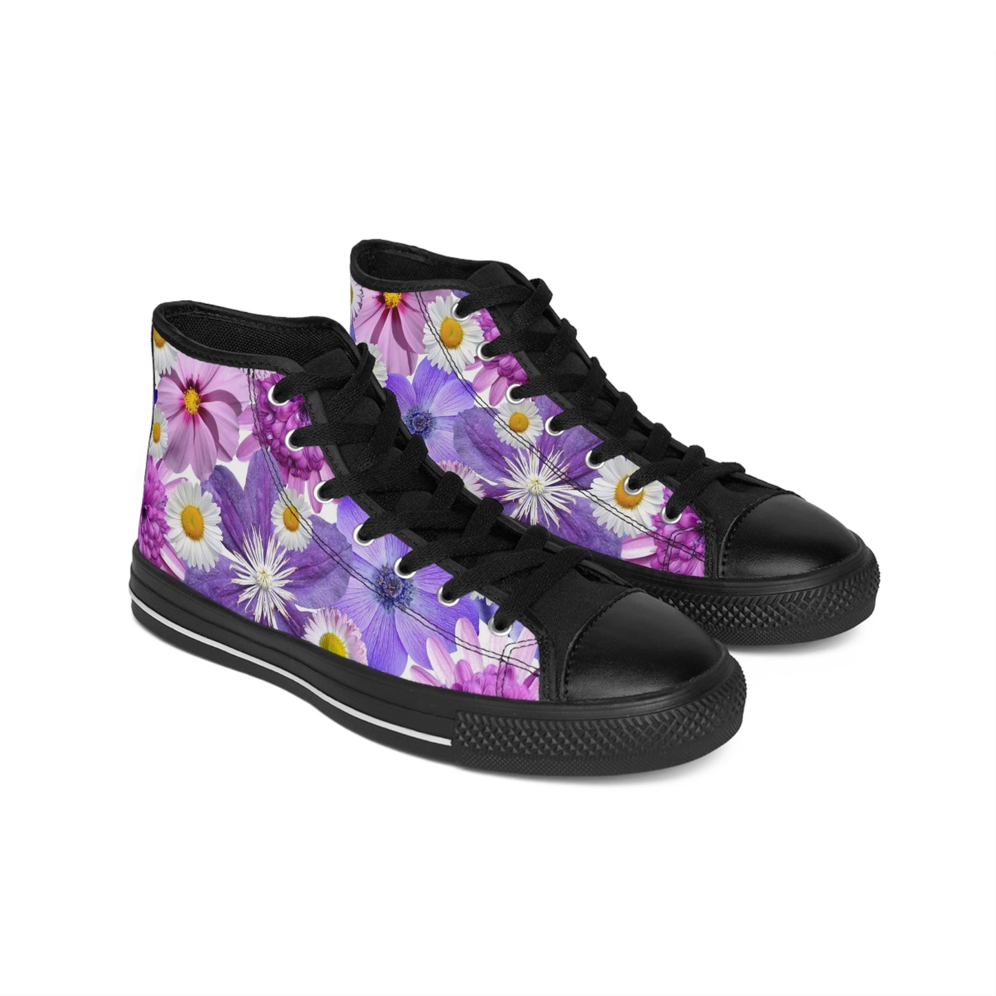 Fleurs violettes - Baskets classiques Inovax pour femmes