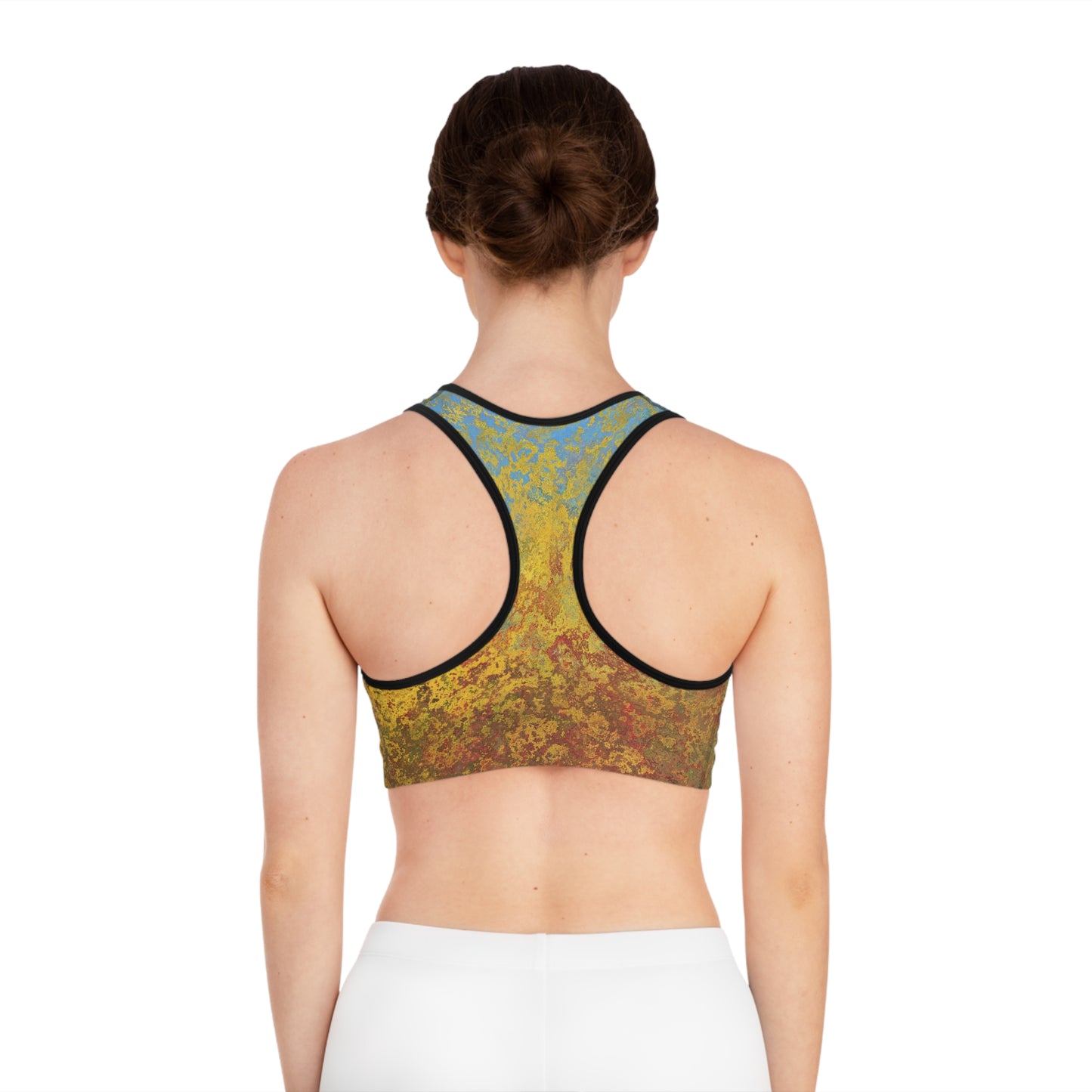 Gold and blue spots - Inovax Sports Bra