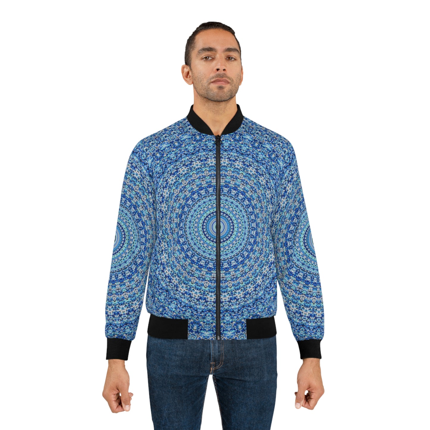 Mandala Bleu - Blouson Bomber Inovax pour Homme