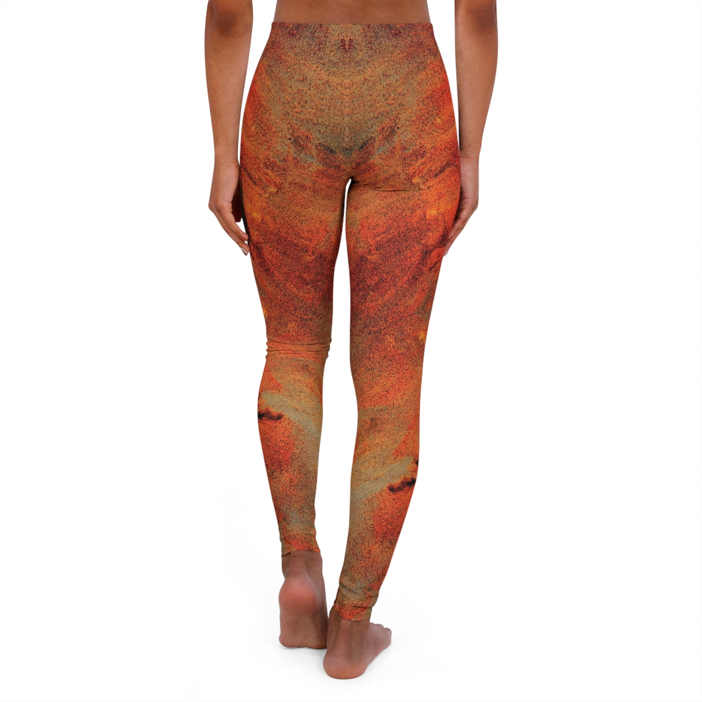 Color naranja - Leggings de spandex para mujer Inovax