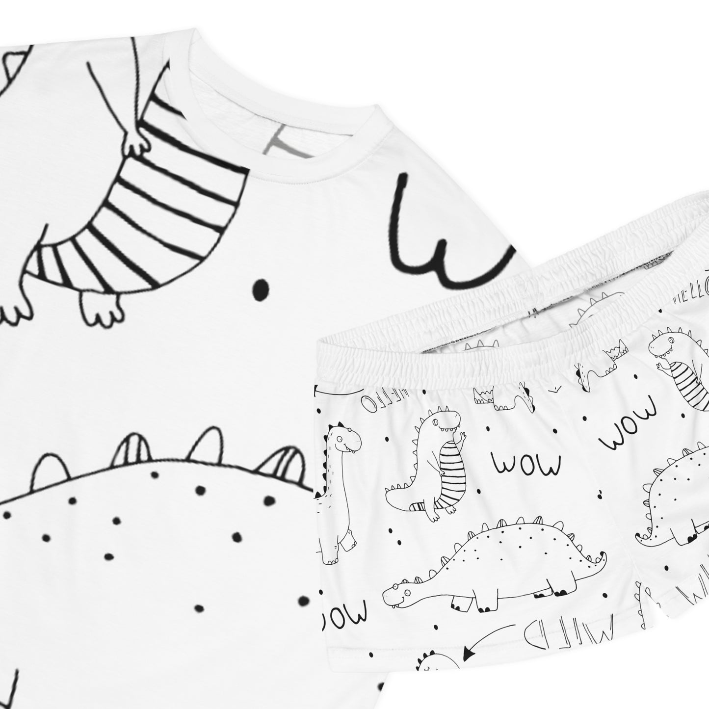 Doodle Dinosours - Conjunto de pijama corto para mujer Inovax