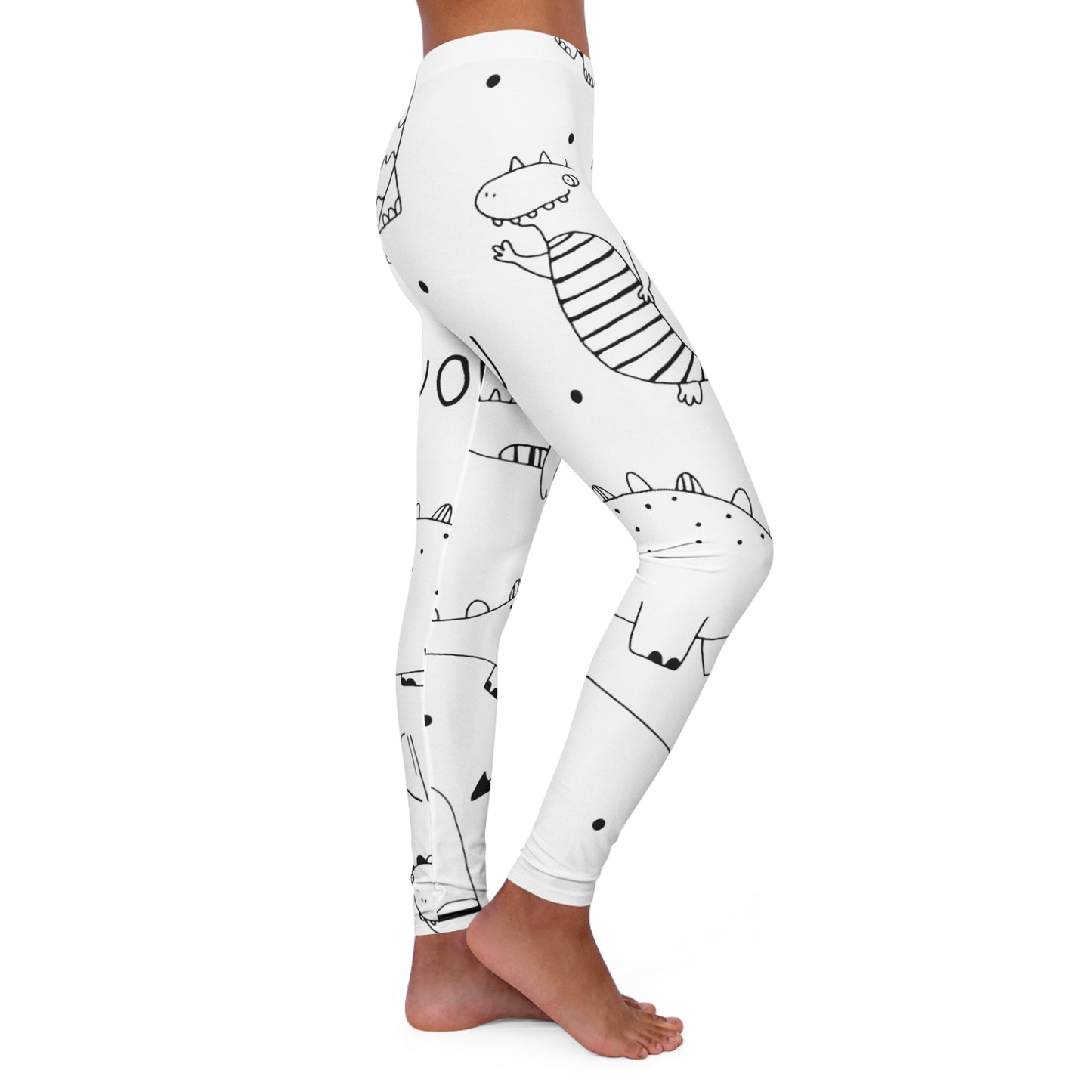 Doodle Dinosours - Leggings de spandex para mujer Inovax