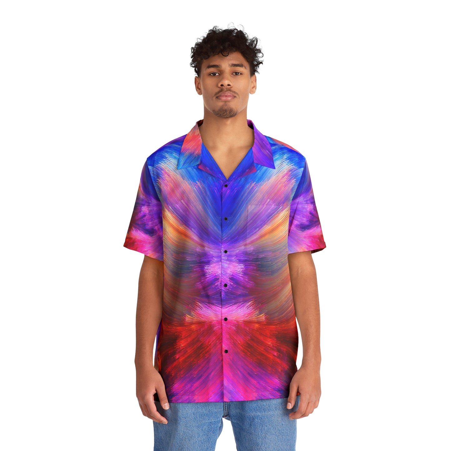 Neon Splash - Camisa hawaiana para hombre Inovax