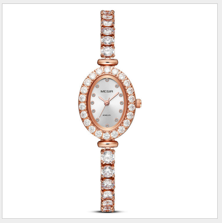 Montre à quartz femme diamant de luxe léger