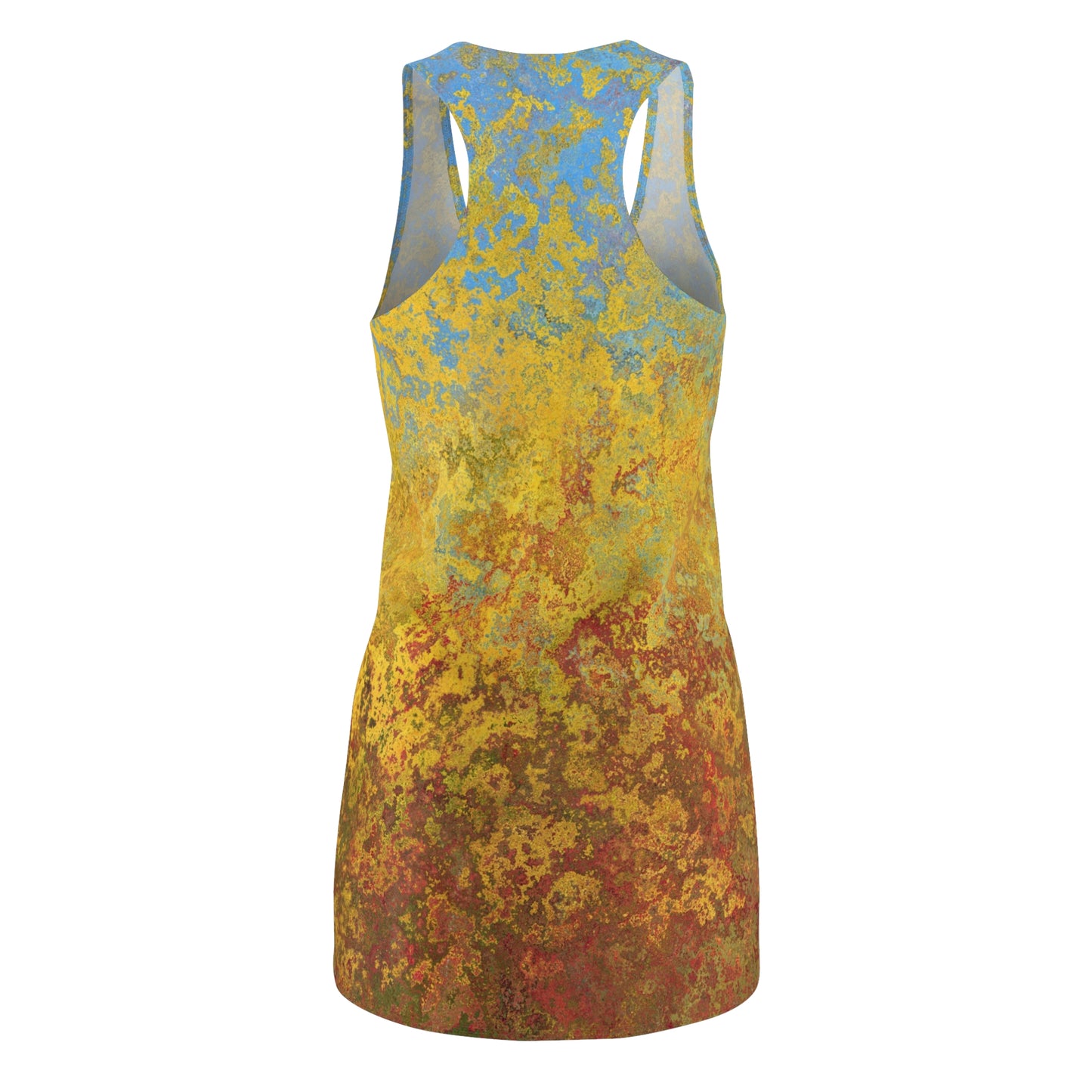 Gold and blue spots - Inovax Women's Cut & Sew Racerback Dress