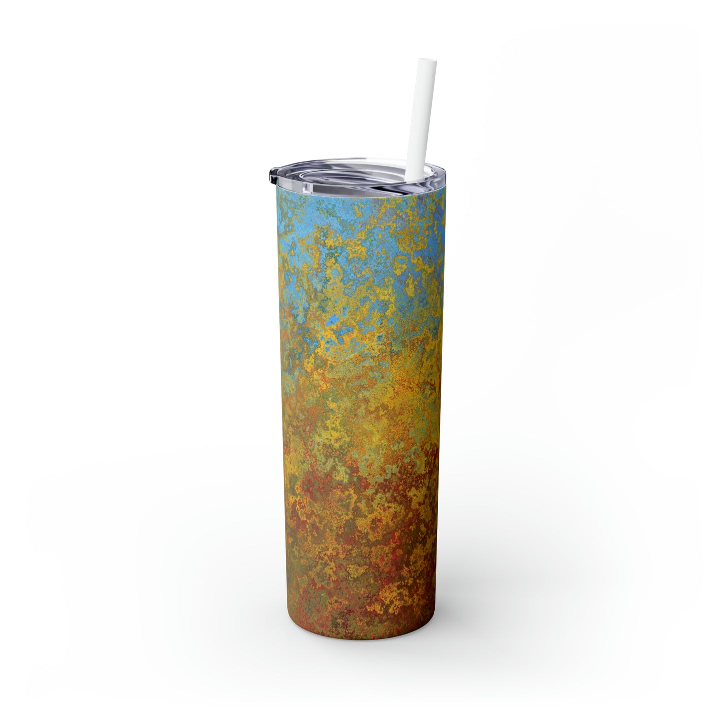 Taches dorées et bleues - Inovax Maars® Skinny Tumbler avec paille 20oz