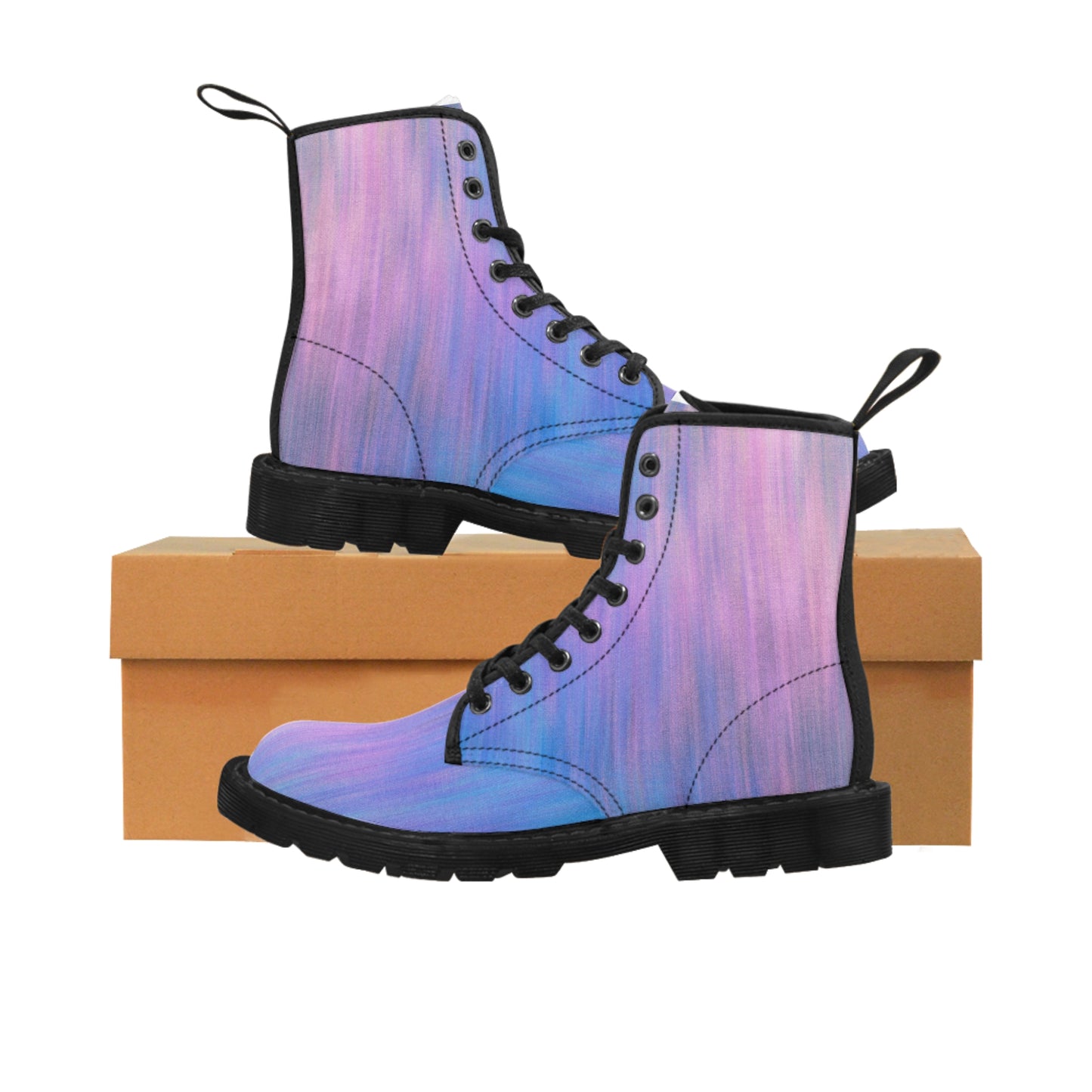 Bleu et violet métallisé - Bottes en toile Inovax pour hommes