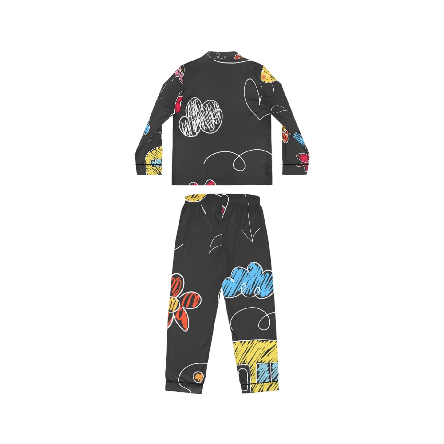 Kids Doodle Playground - Pijama de satén para mujer Inovax