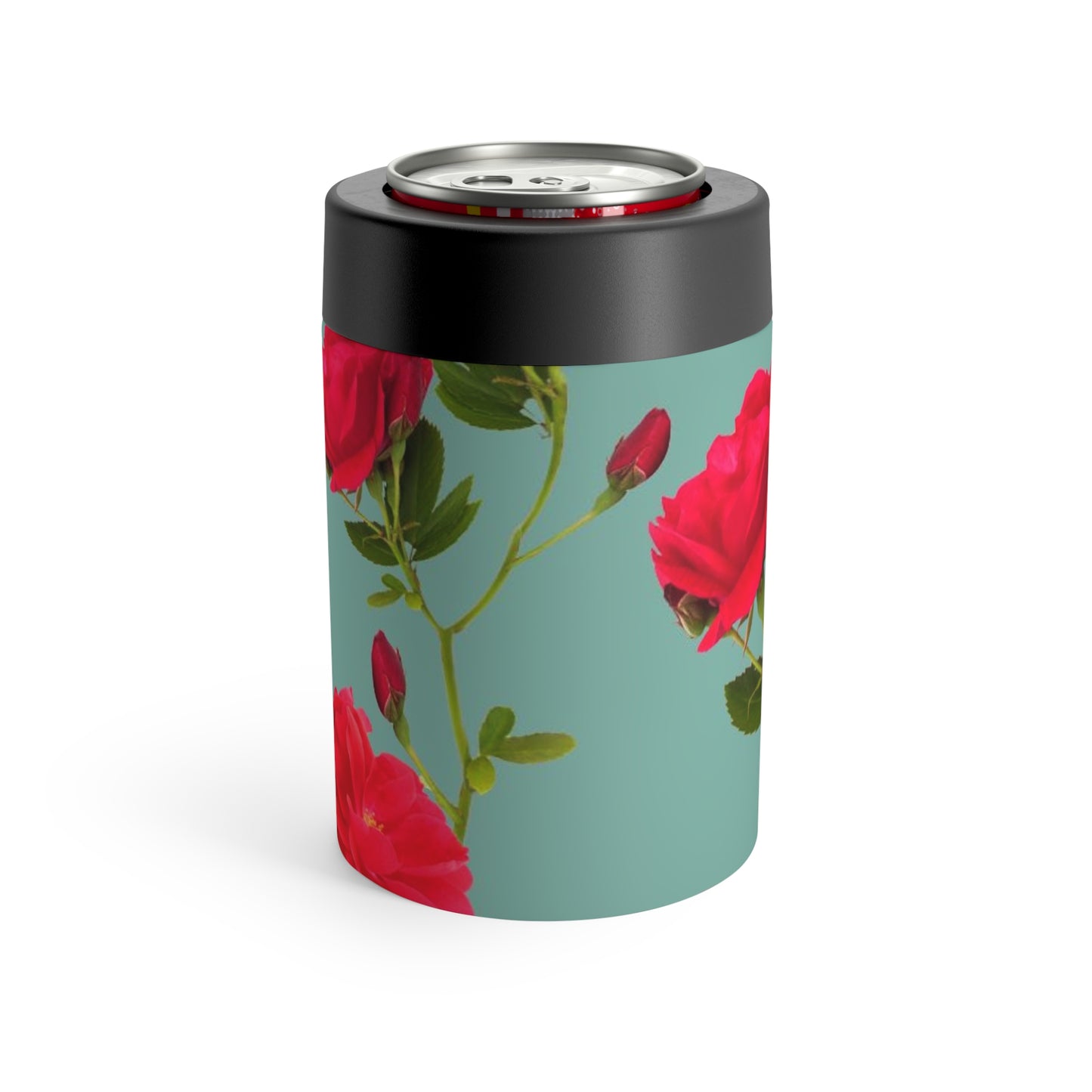 Red Flowers and blue - Inovax Can Holder