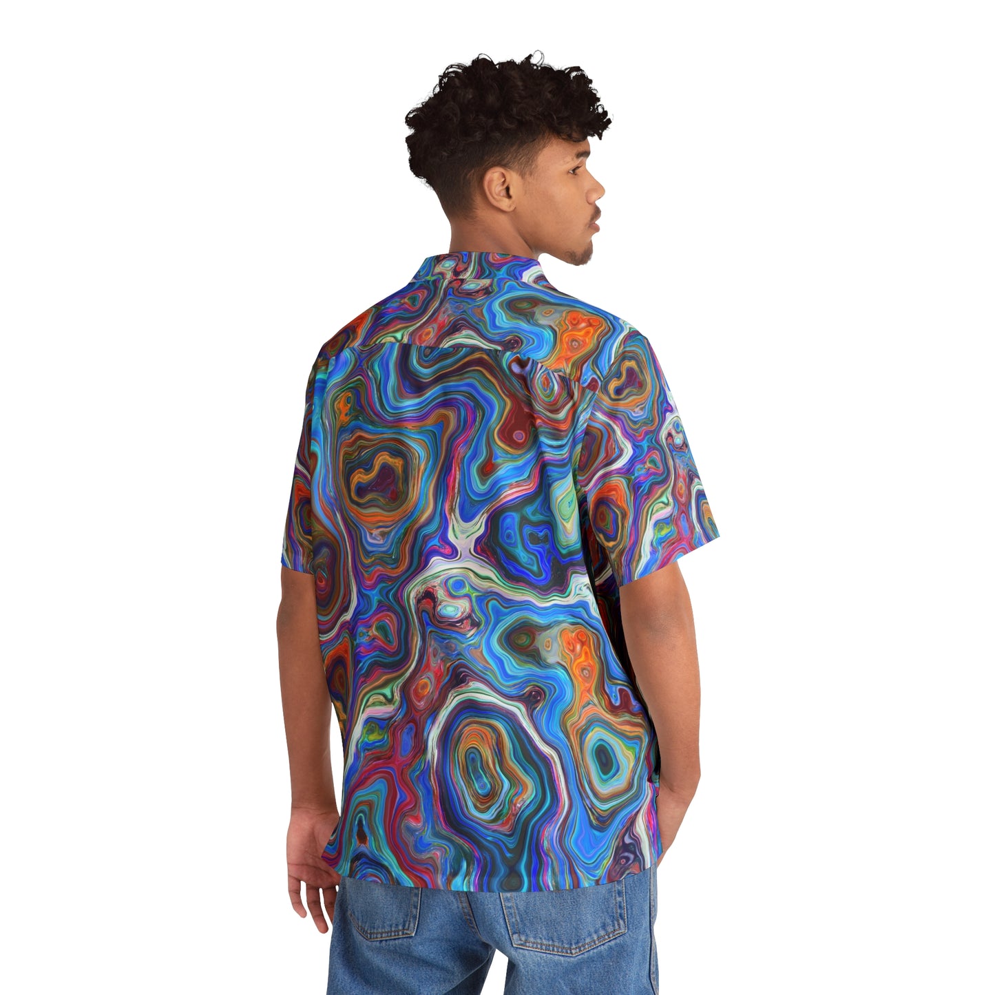 Trippy Liquid - Camisa hawaiana para hombre Inovax