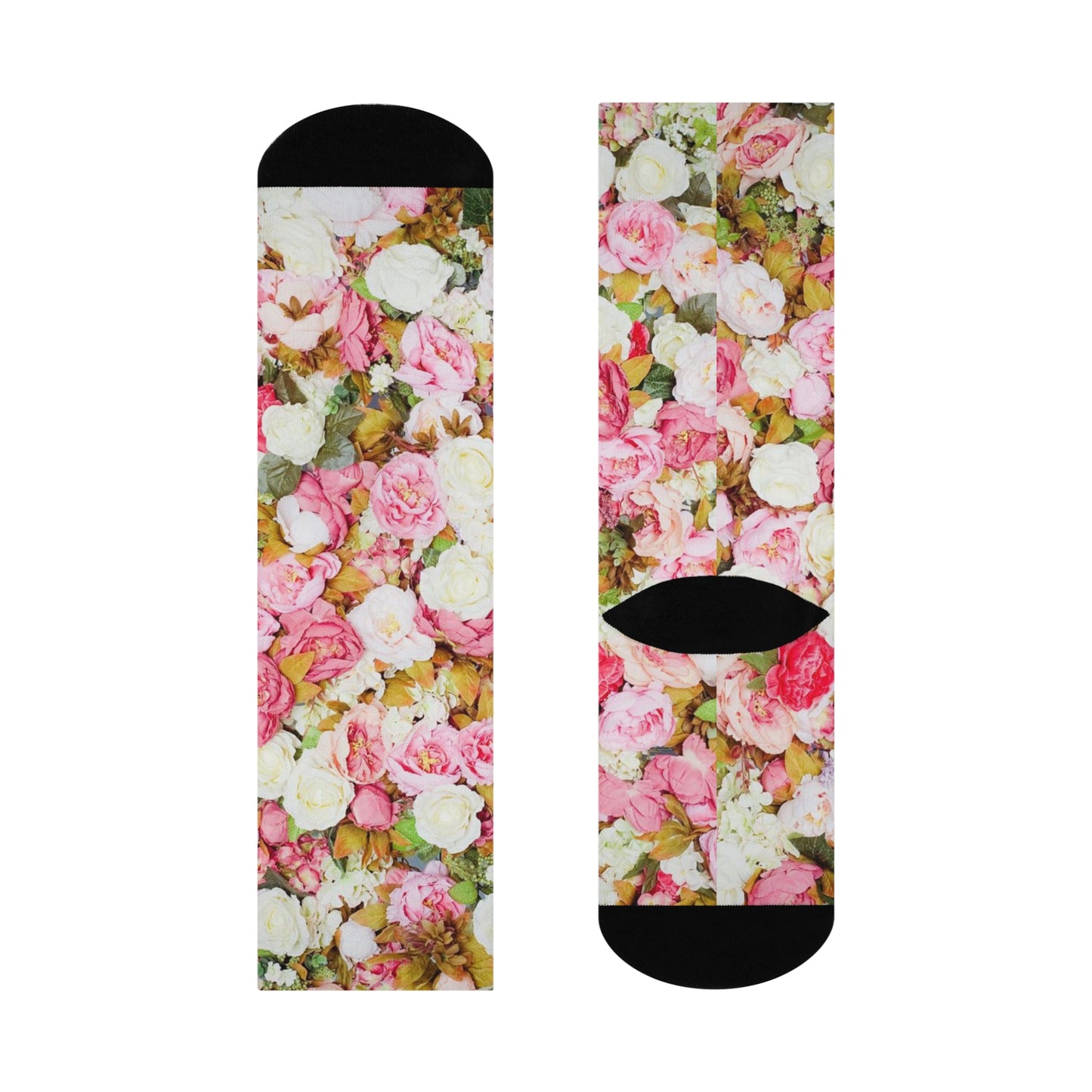 Pink Flowers - Inovax Cushioned Crew Socks