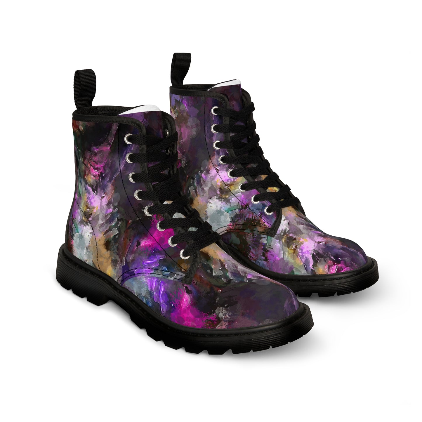 Purple Painting - Inovax Woman's Canvas Boots