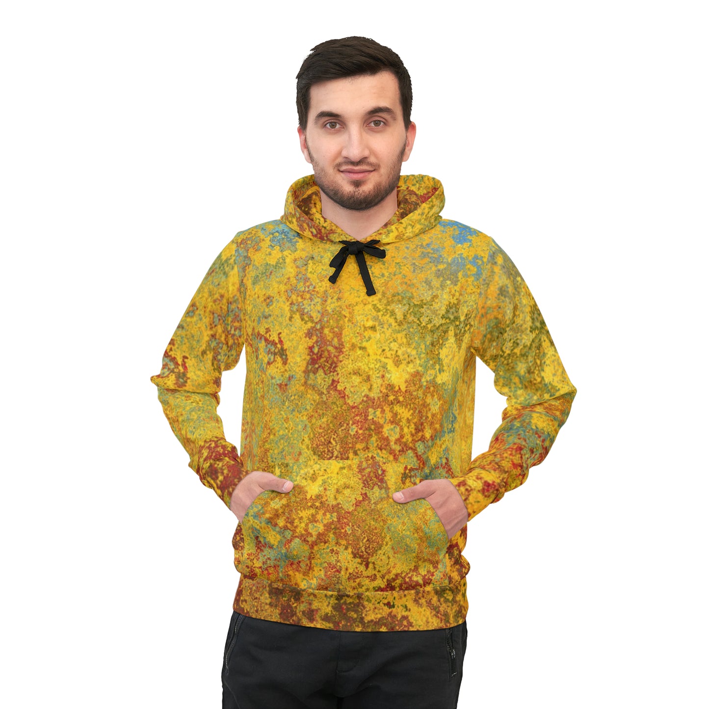 Gold and blue spots - Inovax Athletic Hoodie