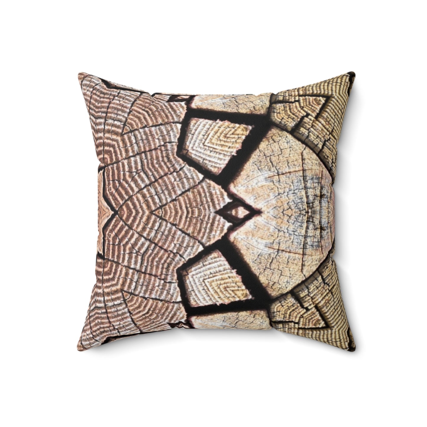 Brown Mandala - Inovax Spun Polyester Square Pillow