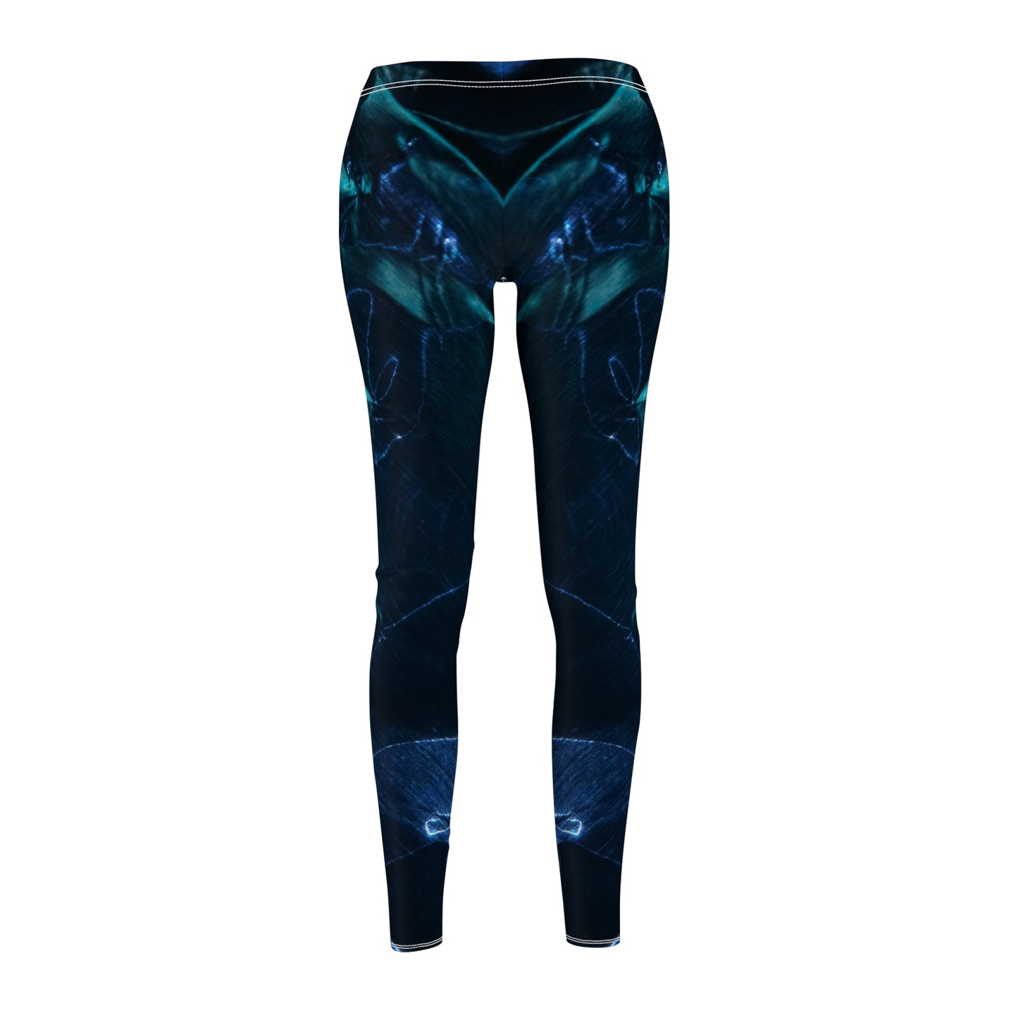 Azul Metálico - Leggings Casual Inovax corte y costura mujer