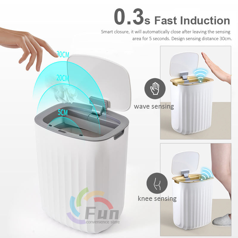 Poubelle intelligente avec couvercle pour chambre à coucher et salon, boîte de rangement de cuisine, poubelle à induction, petite boîte de voiture, poubelle intelligente automatique Smart Trash Bin