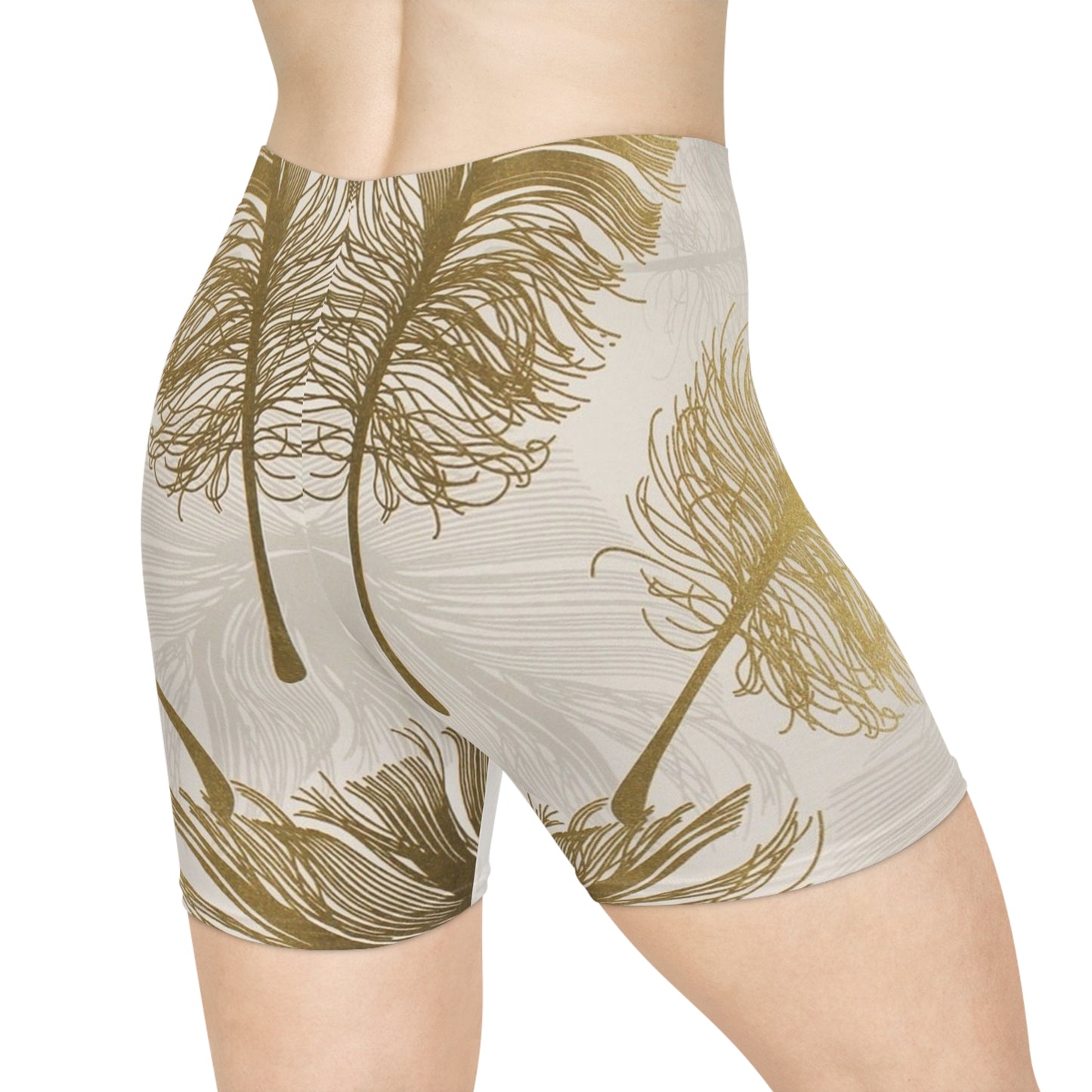 Golden Feathers - Inovax Women's Biker Shorts