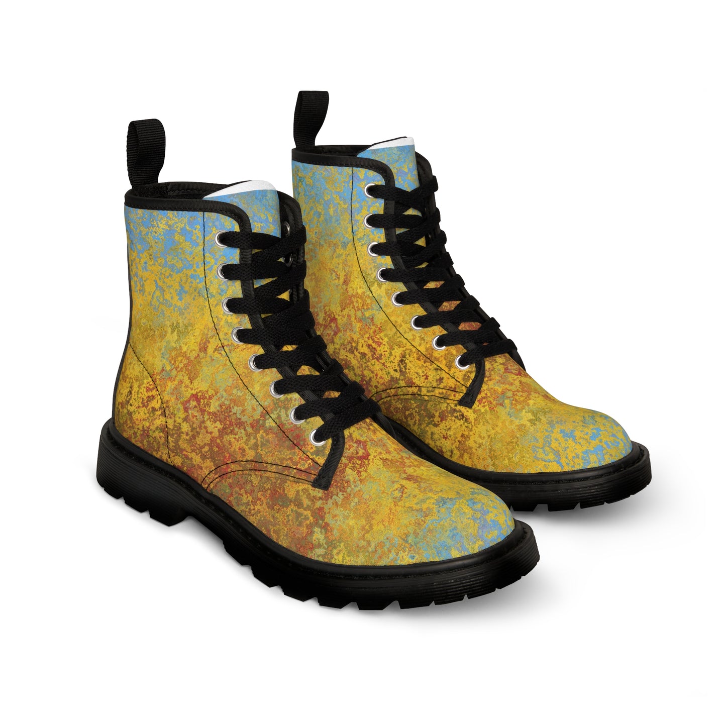 Taches dorées et bleues - Bottes en toile pour hommes Inovax