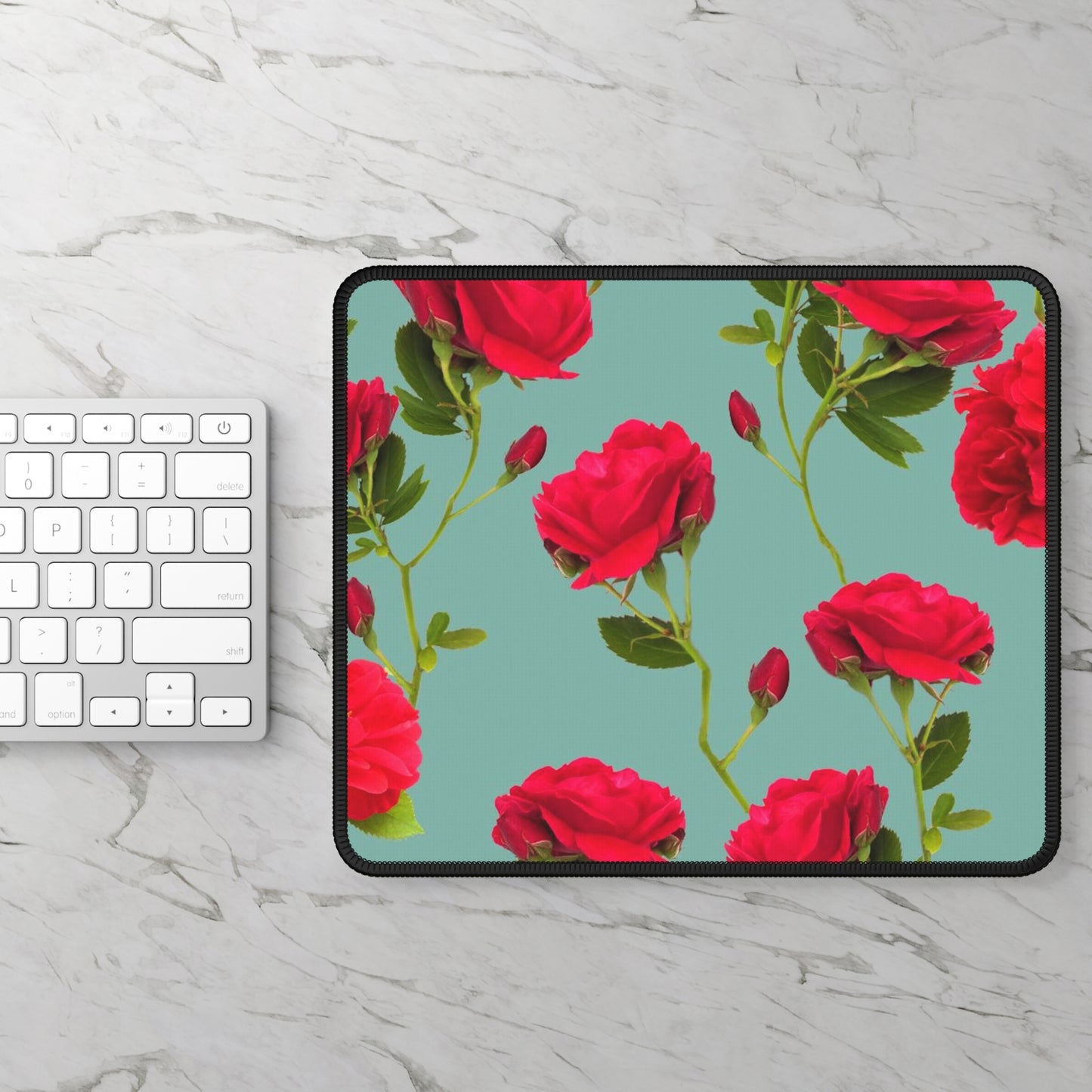 Red Flowers and blue - Inovax Gaming Mouse Pad