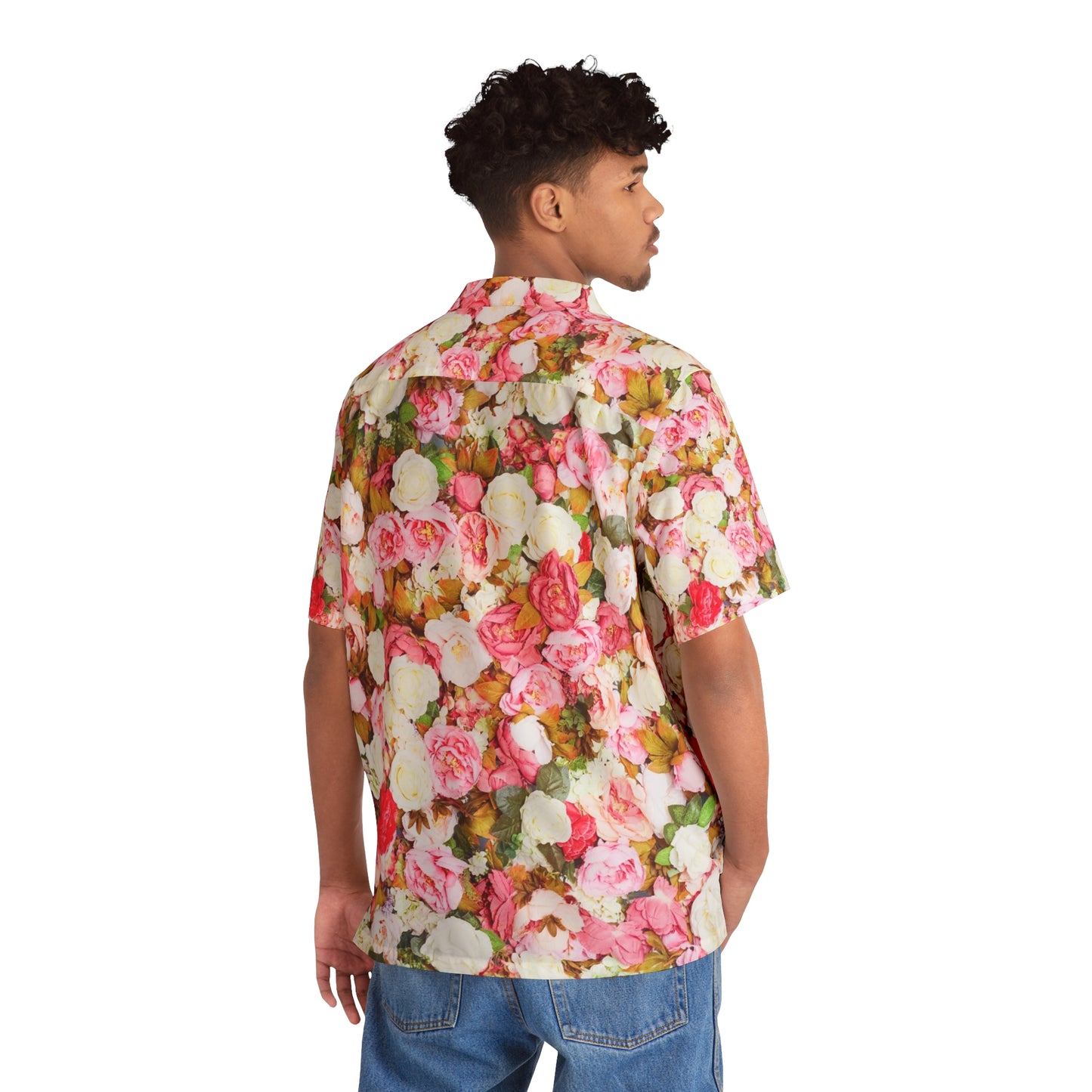 Pink Flowers - Inovax Men's Hawaiian Shirt