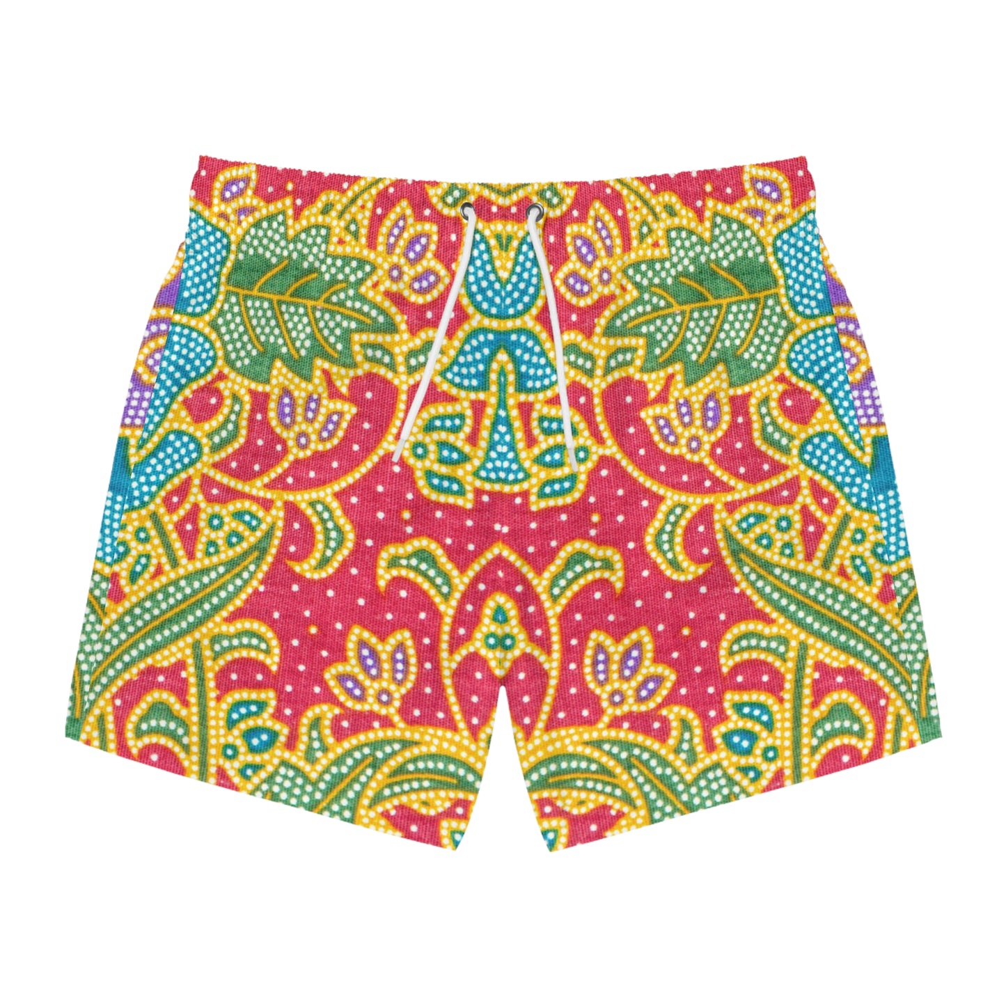 Green and red flowers - Inovax Swim Trunks