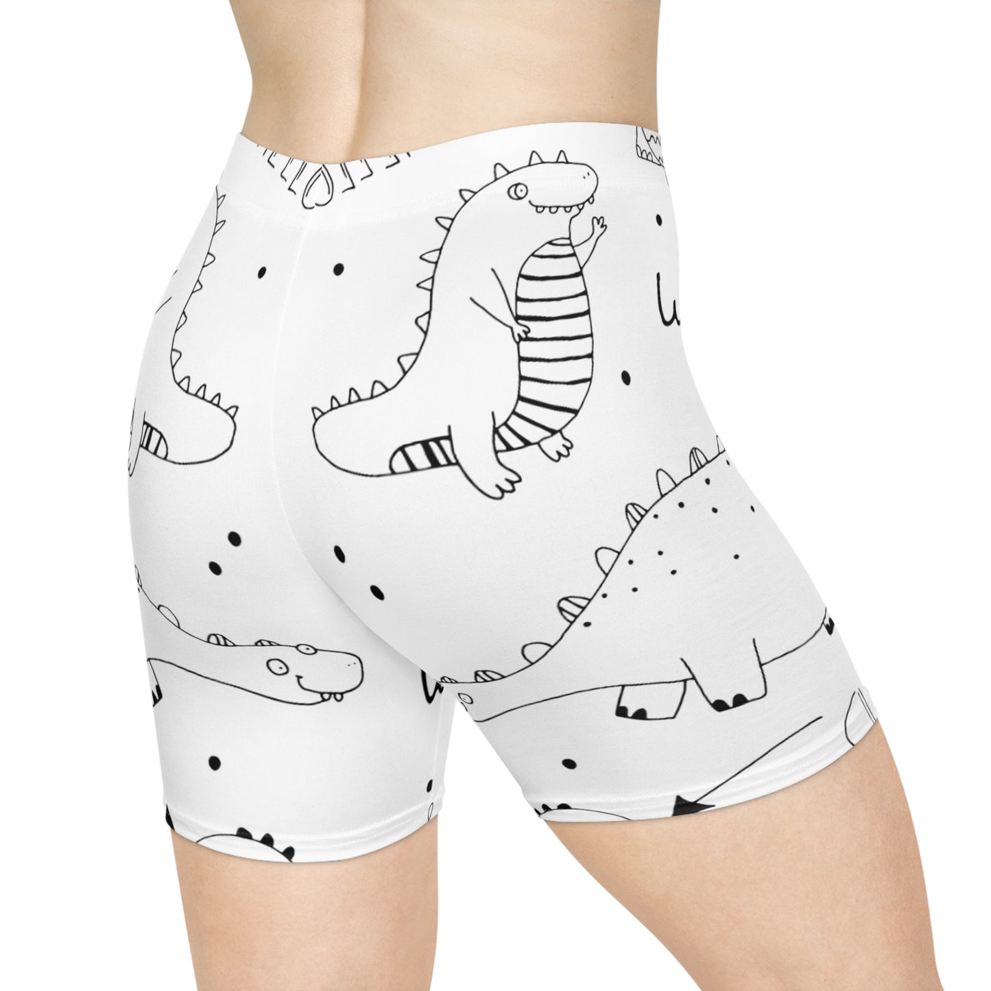 Doodle Dinosours - Inovax Women's Biker Shorts