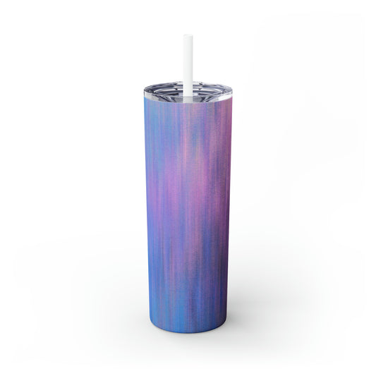 Azul y morado metálico - Vaso delgado con pajita Inovax Maars® de 20 oz