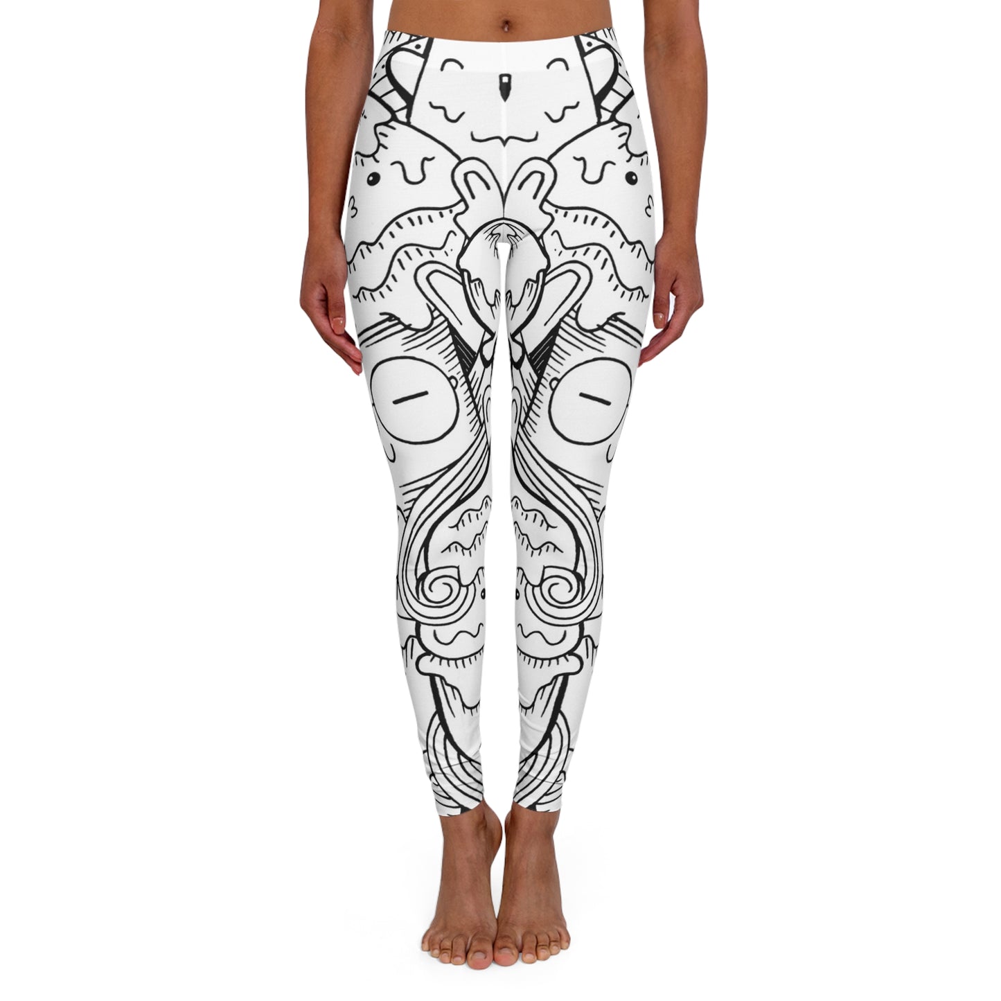 Doodle Icecream - Leggings de spandex para mujer Inovax