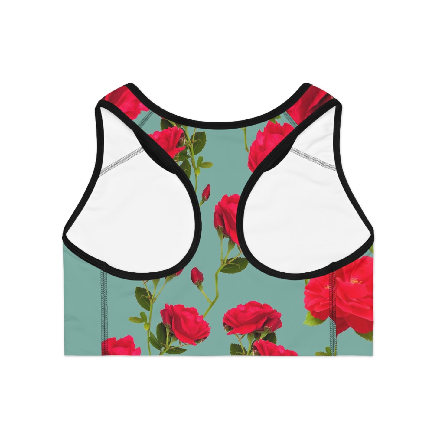 Red Flowers and blue - Inovax Sports Bra