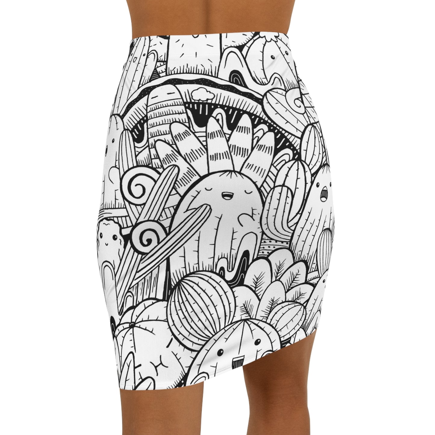 Minifalda Doodle Cactus - Inovax para mujer